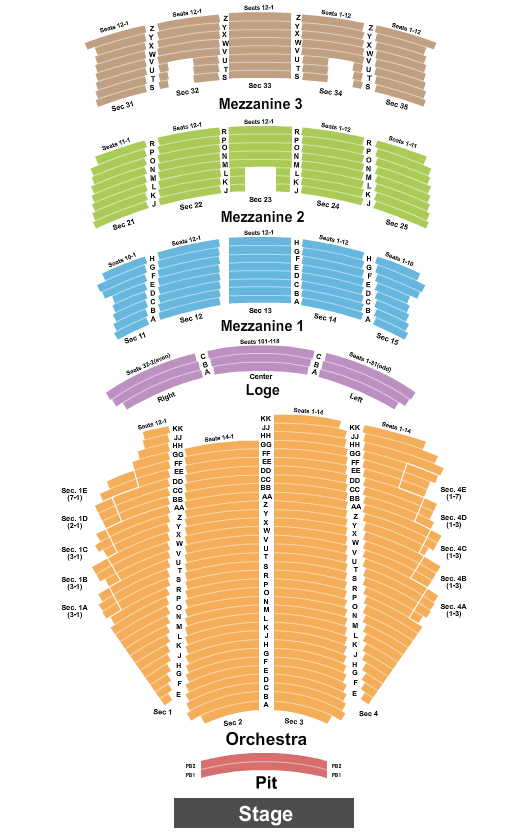 Paramount Theatre Hadestown Seating Chart